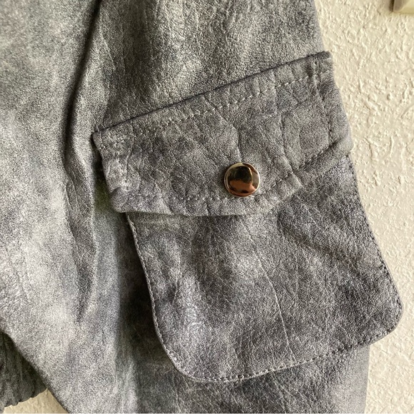 Harper Washed Faux Leather Jacket - Picture 4 of 10